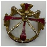 Heavy Metal And Enameled Crown With Jewels 3"