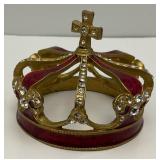 Heavy Metal And Enameled Crown With Jewels 3"