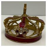 Heavy Metal And Enameled Crown With Jewels 3"