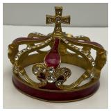 Heavy Metal And Enameled Crown With Jewels 3"