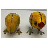 Vintage Tin Litho Wind Up Bird & Chicks (ALL WORK) 4 1/2" & 2"