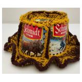 Vintage Handmade Schmidt Beer Can Hat (VERY COOL)
