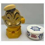 Vintage Popeye The Sailor Man Bubble Gum Machine & Cereal Bowl With Lid