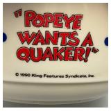 Vintage Popeye The Sailor Man Bubble Gum Machine & Cereal Bowl With Lid