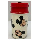 Vintage Aladdin Brand  Mickey Mouse Head Lunch Box Plastic With Thermos (New Old Stock)