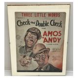 Vintage Amos & Andy Framed Picture 11" x 14"