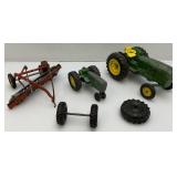 Vintage Ertl Brand 1/16 Scale Die-Cast JOHN DEERE Wide Front Tractor & More
