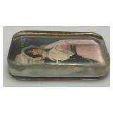 Vintage Glass Coca-Cola Paperweight & Minature Pewter Train