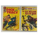 Vintage 1957 Vol. 1 Number 116 DICK TRACY 10 Cent Comic & 1977 Vol. 2 No. 5 SIX MILLION DOLLAR MAN Comic (Bagged & Carded)