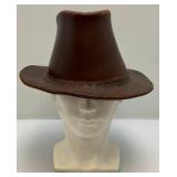 Viintage Leather Indiana Jones Style Hat (BUD) Stamped Under Rim