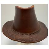 Viintage Leather Indiana Jones Style Hat (BUD) Stamped Under Rim