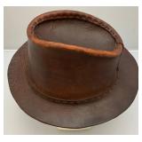 Viintage Leather Indiana Jones Style Hat (BUD) Stamped Under Rim