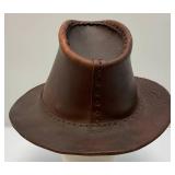 Viintage Leather Indiana Jones Style Hat (BUD) Stamped Under Rim