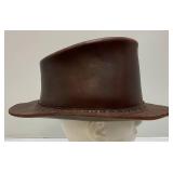 Viintage Leather Indiana Jones Style Hat (BUD) Stamped Under Rim