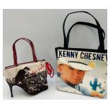 Vintage Elvis Presley High Heel Shoe Purse & Kenny Chesney Bag