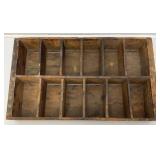 Two Primitive Wooden Display Shelves 1= 11" x 5" 1= 11 3/4" x 19 3/4"