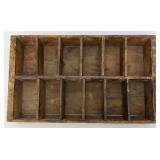 Two Primitive Wooden Display Shelves 1= 11" x 5" 1= 11 3/4" x 19 3/4"