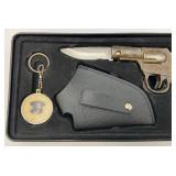 Vintage JAMES BUTLER HICKOK Collectors Gun Shaped Knife and More in Original Tin (NIB)