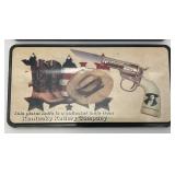 Vintage JAMES BUTLER HICKOK Collectors Gun Shaped Knife and More in Original Tin (NIB)