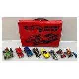 Vintage 1973 Hot Wheels Collectors Race Case With Some Red line Hot Wheels & More