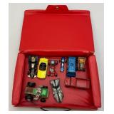 Vintage 1973 Hot Wheels Collectors Race Case With Some Red line Hot Wheels & More