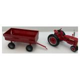 Vintage McCormick Farmall Die-Cast Tractor With Plastic Wagon