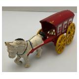 Misc. Vintage Toys & porcelain Dolls Including Cast Iron Ice Buggy With Horse & More