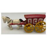 Misc. Vintage Toys & porcelain Dolls Including Cast Iron Ice Buggy With Horse & More