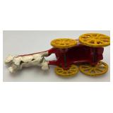 Misc. Vintage Toys & porcelain Dolls Including Cast Iron Ice Buggy With Horse & More
