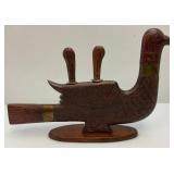 Misc. Vintage Glassware Including Uranium Vase (Crack In Bottom) High heel Shoe Wine Bottle Holders & More