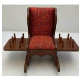 Vintage Handmade Pin Chusion Rocking Chair With Thread Holder Arms