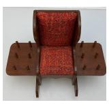 Vintage Handmade Pin Chusion Rocking Chair With Thread Holder Arms