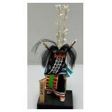 Vintage 8 1/2" Tall Traditional Japanese Ushioni Festival Wooden Handcarved Figurine In Orginal Box