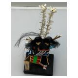 Vintage 8 1/2" Tall Traditional Japanese Ushioni Festival Wooden Handcarved Figurine In Orginal Box