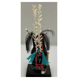 Vintage 8 1/2" Tall Traditional Japanese Ushioni Festival Wooden Handcarved Figurine In Orginal Box