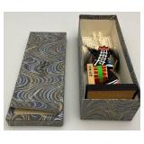 Vintage 8 1/2" Tall Traditional Japanese Ushioni Festival Wooden Handcarved Figurine In Orginal Box