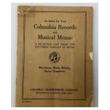 Misc. VIntage Columbia & Victor Records Music Menus & more