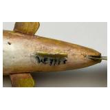 Vintage Handmade Spearing Lure Signed Wellis 9 1/2"