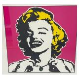 Vintage Framed Behind Glass Tomas Viana Pop Art Marilyn Monroe Print 18 1/2" x 18 1/2"
