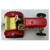 Vintage KDN Kovodruzstvo Nachod Czech Wind Up 3 Speed Tin Litho Tractor With Trailor (Works) With Schilling Key