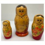Misc. Vintage Items Including Nesting Dolls, Red Wing Doe With Fawns? & More