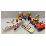 Misc. Vintage Toys Including Bouncing Buggy, Fisher Price Tiny Teddy Xylphone Pull Toys, Snp,Crackel & Pop & More