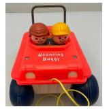 Misc. Vintage Toys Including Bouncing Buggy, Fisher Price Tiny Teddy Xylphone Pull Toys, Snp,Crackel & Pop & More