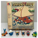 Vintage Collectible Smurfs & Smurf Ahoy Game In Original Box (Seem Complete)