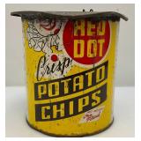 Misc. Vintage Advertisement Pieces Including Red Dot Popcorn Tin, Pears Soap Washboard & More