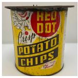 Misc. Vintage Advertisement Pieces Including Red Dot Popcorn Tin, Pears Soap Washboard & More