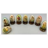 Arni Fernandiz Italy Handcaved Egg Figurines With Stands