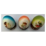 Arni Fernandiz Italy Handcaved Egg Figurines With Stands