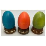 Arni Fernandiz Italy Handcaved Egg Figurines With Stands
