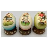 Arni Fernandiz Italy Handcaved Egg Figurines With Stands